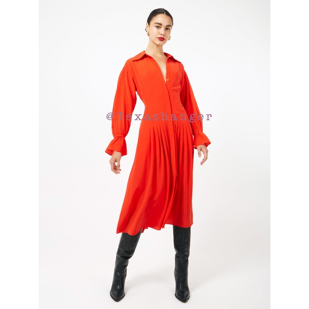 NWT Equipment Briella Silk Dress Size 4 Fiery Red